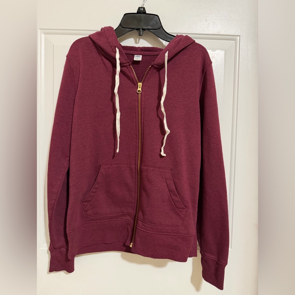 Old Navy Maroon Zip Hoodie with White Tag